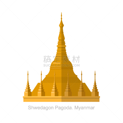 仰光,符号,图标,瑞光大金塔,传统,旅途,国内著名景点,名声,缅甸,剪影