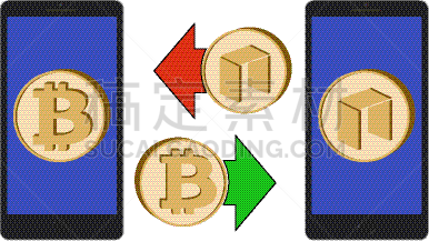 在之间,比特币,Neopolitan獒,汇率,付费电话,红色,概念,技术,图像