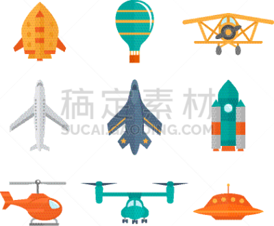 平坦的,计算机图标,飞行器,商务,计算机,直升机,风,技术,不明飞行物,火箭