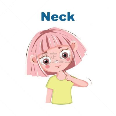 绘画插图,婴儿,身份,女孩,颈,组图,可爱的,部分,背景分离
