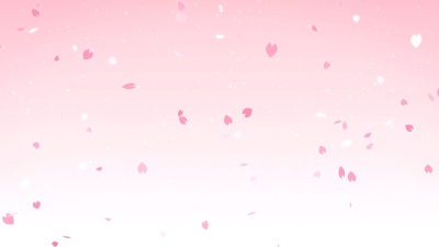 坠落的樱花花瓣，粉红色背景，环状