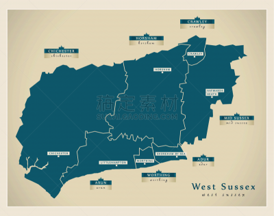 现代,西苏塞克斯,居住区,英格兰,利特汉普顿,城市,海沃兹希思,剪影