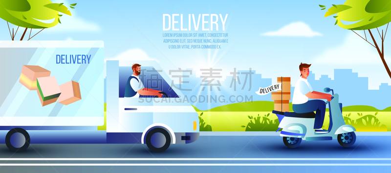 美国州际公路,小型摩托车,迅速,都市风景,卡车,网站横幅,有序,云,儿童,司机