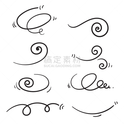 矢量,风,绘画插图,乱画,卡通,日本漫画风格,动物手,气候,线条,背景分离