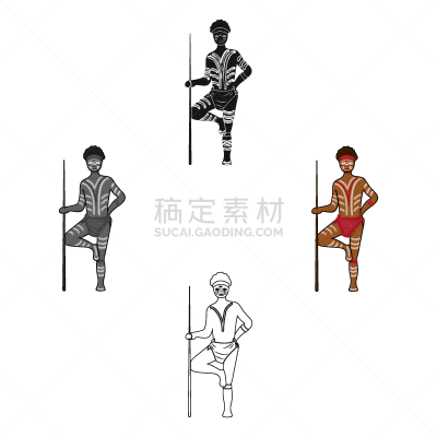 土著人,计算机图标,时尚,分离着色,华丽的,传统,人,男人,大洲