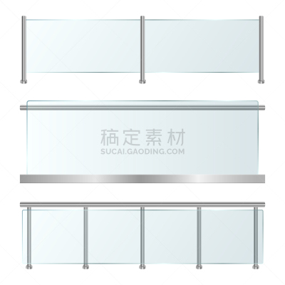 矢量,栏杆,绘画插图,玻璃,分离着色,白色背景,不锈钢,一个物体,设计,布置