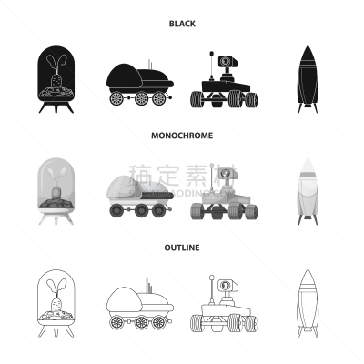 太空,图标,火星,太空交通工具,生物学,太空船,车轮,汽车,收集,设计