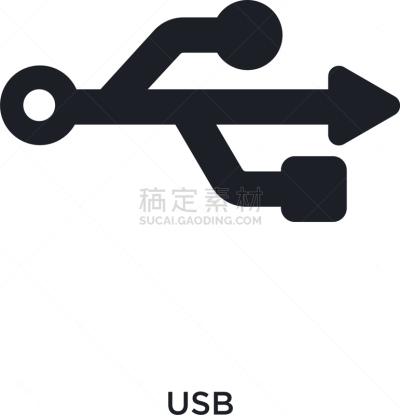 分离着色,USB线,简单,图标,白色,创造力,数据,计算机,技术,设计