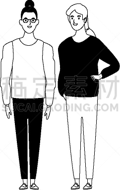 女人,头像,动画片,黑白图片,可爱的,人,高雅,图像,美,设计