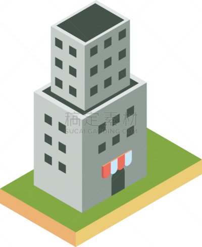 isolated building icon isometric design