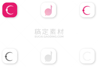 移动应用程序,品牌名称,矢量,黑白图片,粉色,图像,高音谱号,Ios,苹果,收集