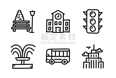 乱画,城市,线条,长椅,城镇景观,交通,泰国,公园,公园长椅,草图