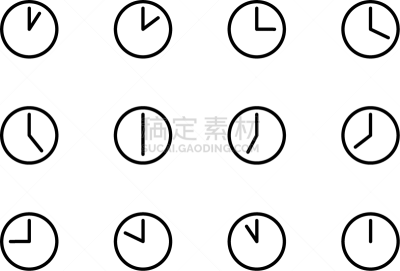 时间,计算机图标,9点整,5点整,线条,12点整,背景分离,午夜,倒计时,11点