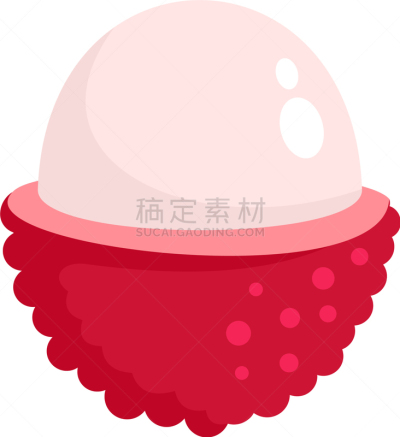 荔枝,图标,一半的,扁平化设计,夏天,明亮,红色,精神振作,清新,瘦身