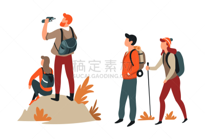 徒步旅行,背包,双亲家庭,运动,背包客,女人,岩石,节日,夏天,休闲