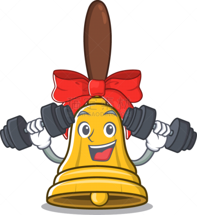 fitness christmas bells hung on cartoon christmas