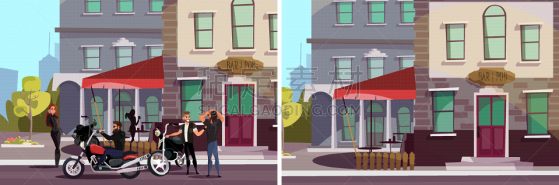 pub bar exterior flat