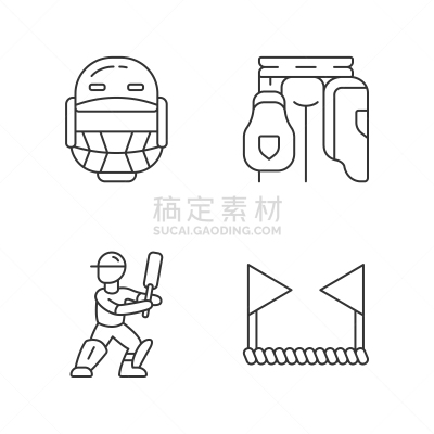 击球手,运动,细的,轮廓,符号,矢量,边界,板球运动员,绘画插图,计算机图标