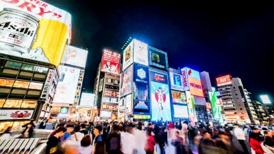 大阪日本购物区Timelapse。