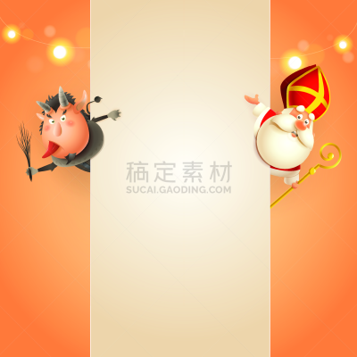 厚木板,幸福,克朗普斯,性格,可爱的,模板,左撇子,庆祝,度假