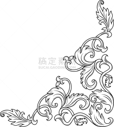 华丽的,角度,装饰品,书,卷着的,优美,高雅,文档,植物群,装饰