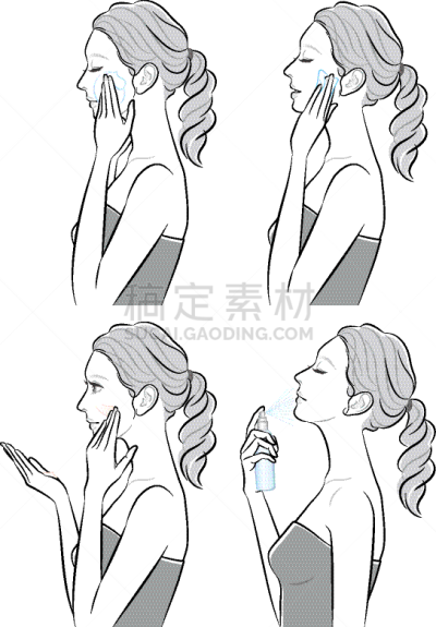 女人,绘画插图,彩妆,可爱的,30岁到34岁,化妆用品,20到29岁,人的脸部,40到49岁,半身像