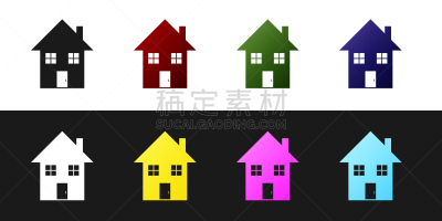 分离着色,房屋,计算机图标,黑白图片,商务,现代,建筑业,屋顶,布置,剪影