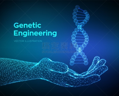 脱氧核糖核酸,绘画插图,手,dna测序,模板,概念,接线框,铁丝网,矢量,建筑结构