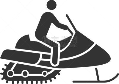 man driving snowmobile glyph icon