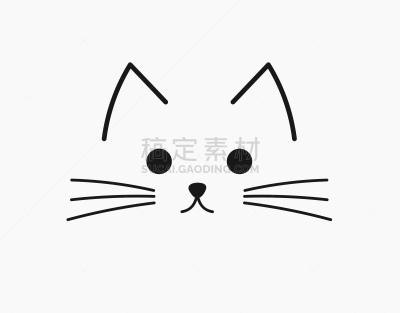 可爱的,猫,似人脸,波兰,背景分离,哺乳纲,动物,品牌名称,动物头,线条画
