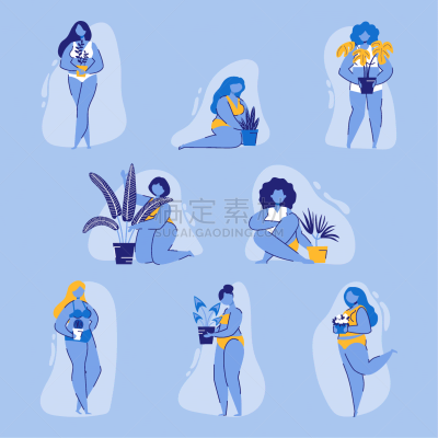 比例,女人,能源,女孩,概念,妇女问题,花盆,肖像,拿着