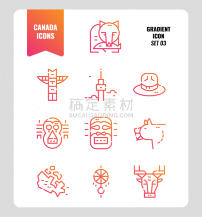 加拿大,图标集,三个物体,多伦多,梦符咒,面具,野生动物,泰国,著名景点,动物