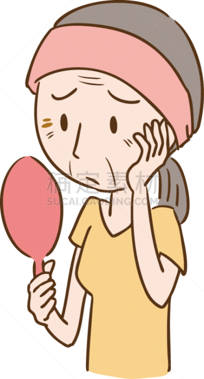 女人,皱纹,中老年女人,仅中老年女人,仅一个中老年女人,一个人,玷污的,中老年人,人的脸部,绘画插图