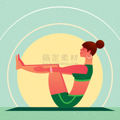 瑜伽,船势,女孩,姿态优美,图像,女人,船,坐,锻炼