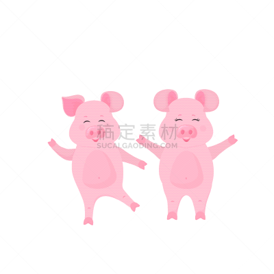 可爱的,猪,动物,幽默,卡通,农业,传统,春节,坐,站