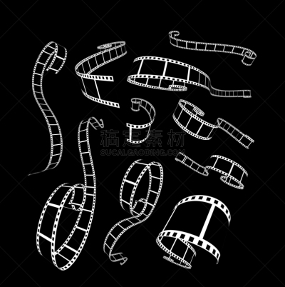 绘画插图,胶卷,矢量,黑色背景,底片,技术,复古风格,设备用品,背景,三维图形