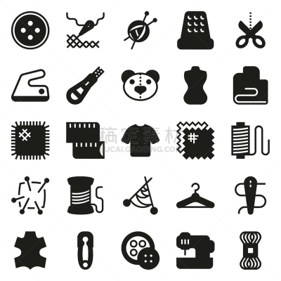 设备用品,图标集,分离着色,制造机器,人造模特,纺织品,针织品,图像,缝纫,收集