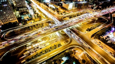 横跨北京CBD的公路桥
