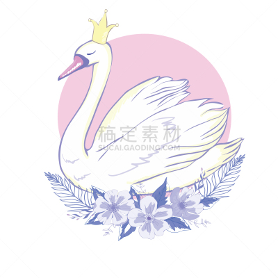 可爱的,公主,天鹅,浪漫,野生动物,自然美,动物,鸟类,童话故事,剪影