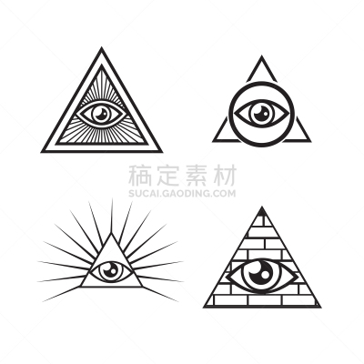 图标集,线条,平坦的,高雅,吉萨金字塔群,秘密,现代,埃及,剪影
