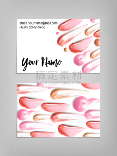 模板,名片,化妆师,分离着色,轮廓,白色,魅力,商务,文字,粉色