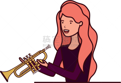 性格,小号,青年女人,成年的,合唱团,人,女人,女孩,音乐,爵士乐