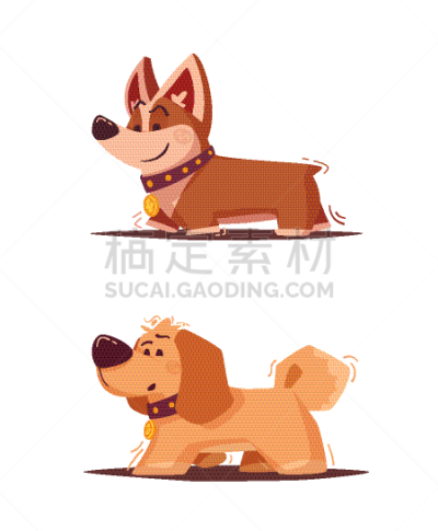 狗,性格,友谊,卡通,可爱的,纯种犬,哺乳纲,小的,动物,面部表情