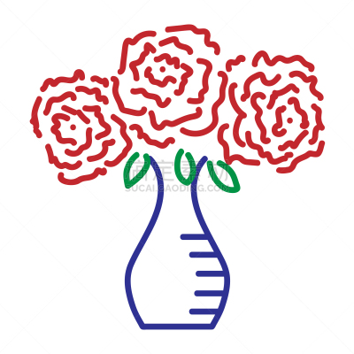 玫瑰,花瓶,100岁以上,标志,彩色图片,三个物体,分离着色,白色,红色,浪漫