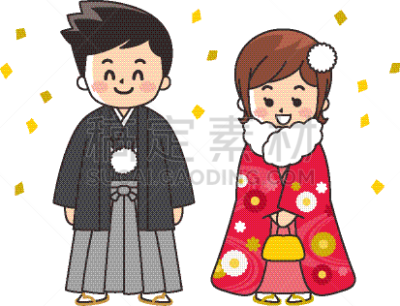 和服,男人,女人,可爱的,人,婚姻,女性,生活方式,图像,参拜神社
