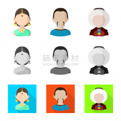 房地产,图标,传统,饰头巾,人种,女人,哈萨克人,吉尔吉斯斯坦,印度,模仿