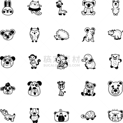 动物,兽群,脊索动物类,可爱的,图像,矢量,野生植物,小猫,刺猬,画画