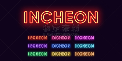 韩国,城市,文字,仁川,霓虹灯,品牌名称,短语,单词,直的,发光二级管