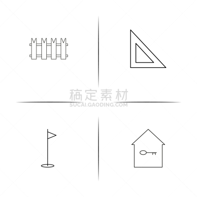 直的,建筑业,建筑体,图标,矢量,三角板,标志,高尔夫球运动,石洞壁画