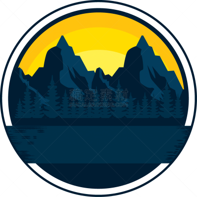 圆形,森林,山,时区,边框,野生动物,公园,证章,杉树,格林伍得